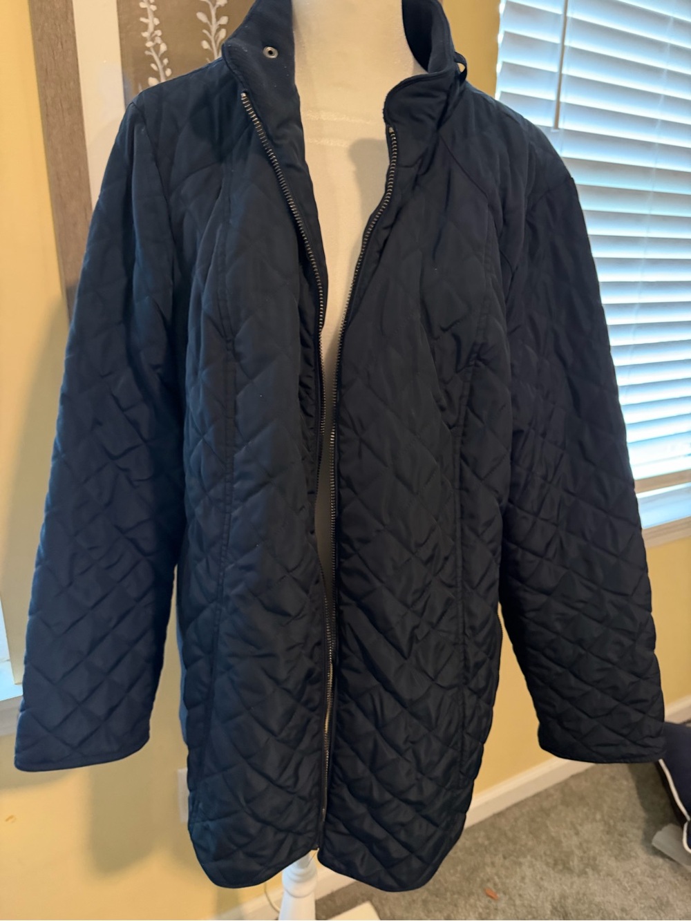 Market & Spruce Navy and Cream Patterned Lined Jacket